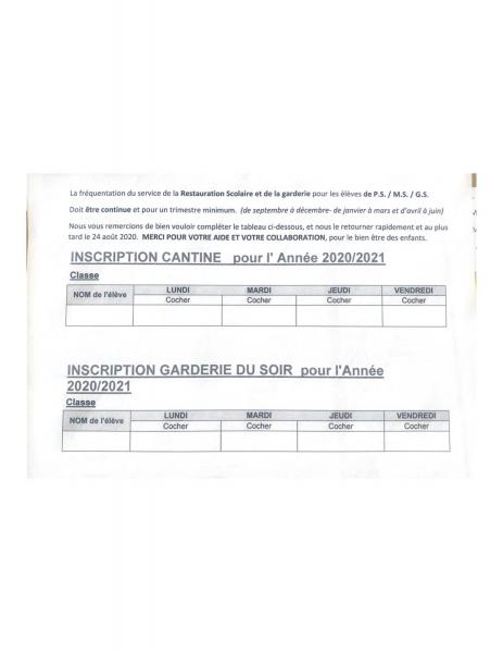 Cantine et garderie